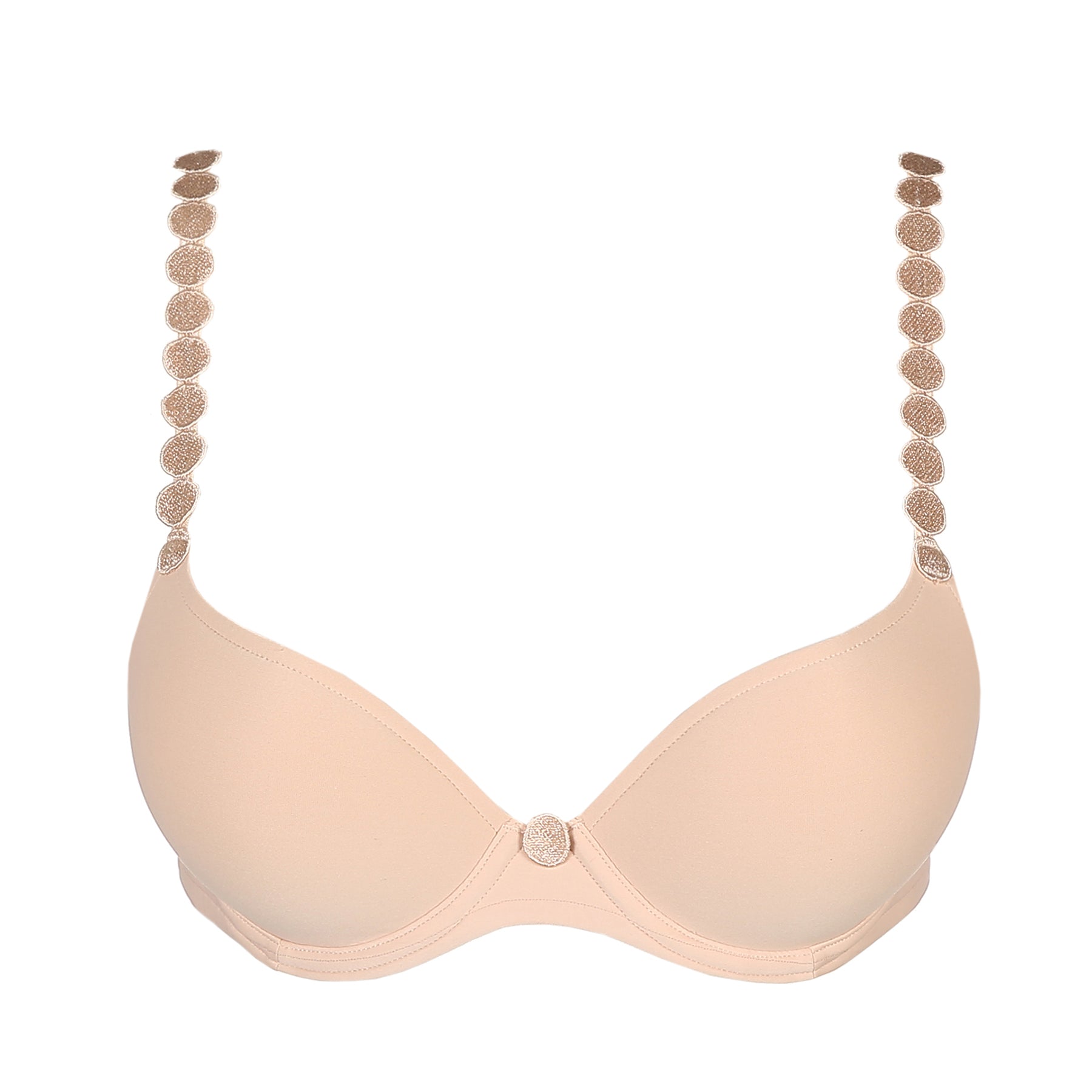 Flat lay of Marie Jo Tom Push-Up Bra in Caffé Latte with standard strap setup