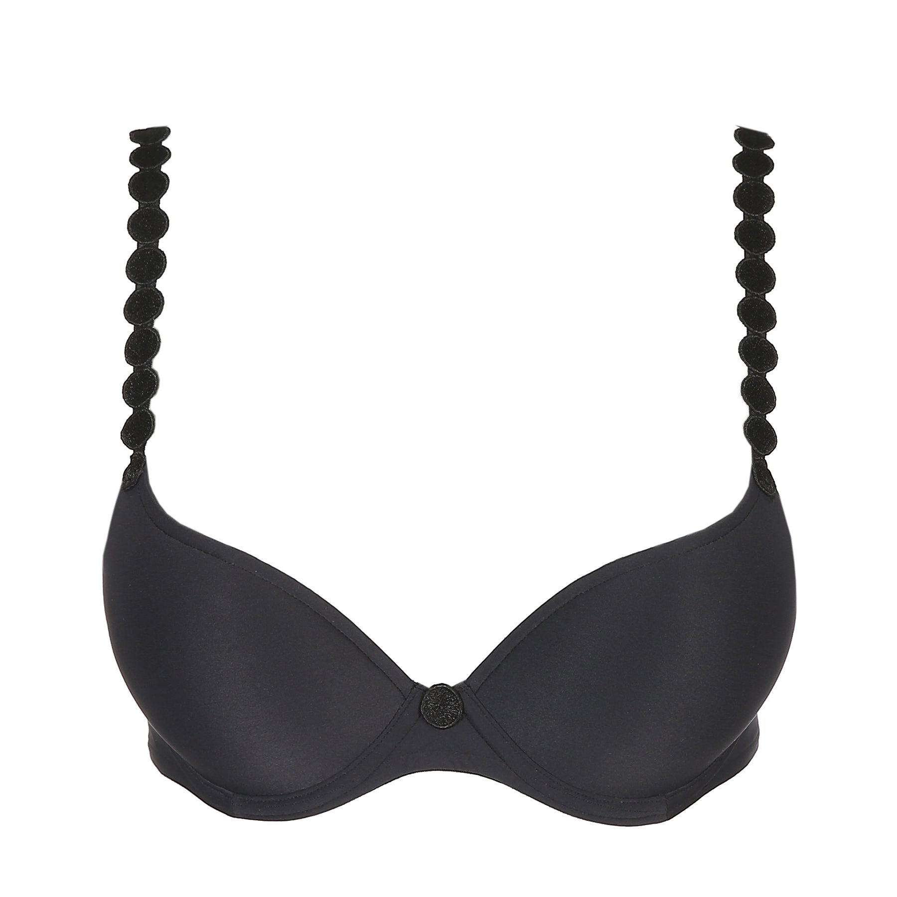 Marie Jo Tom Push-Up Bra in Charcoal Black on white background - standard strap layout