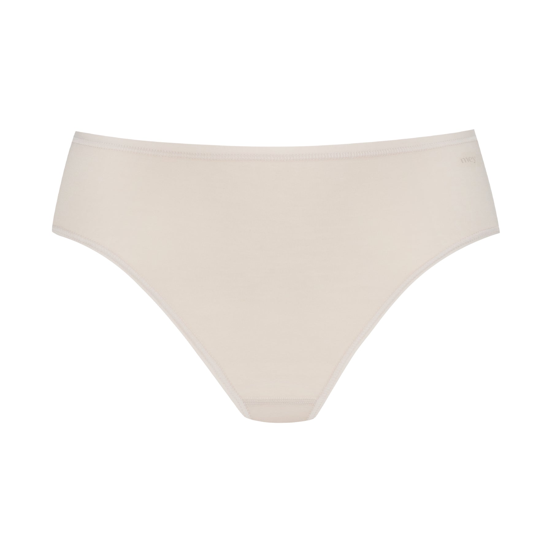 Beige organic cotton bikini panty by Mey in Bailey tone with soft, invisible under-clothing finish