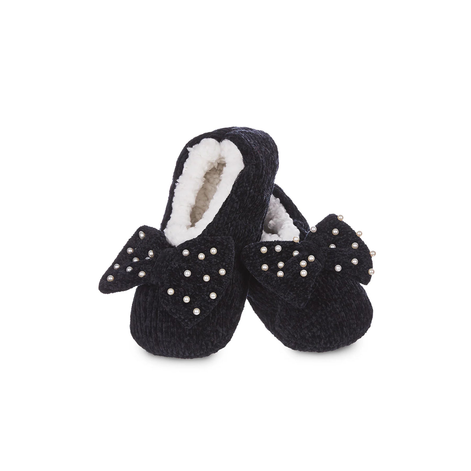 MeMoi Pearl Bow Slippers