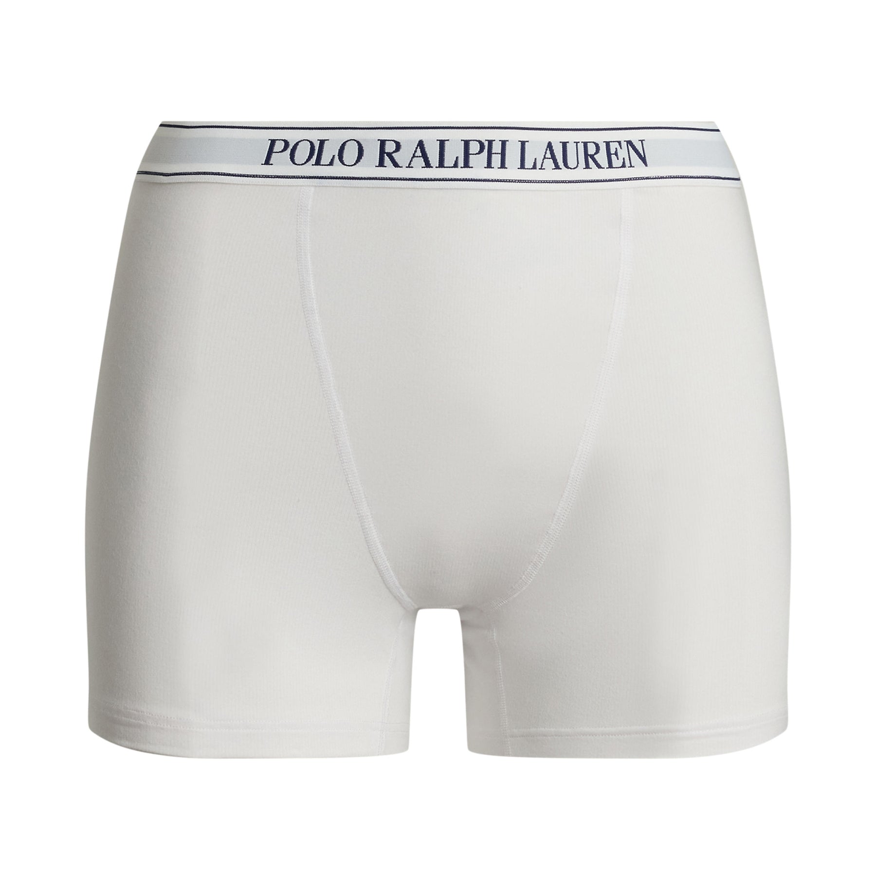 Polo Ralph Lauren Logo Elastic Sleep Boxer in White Cloud, flat lay front view