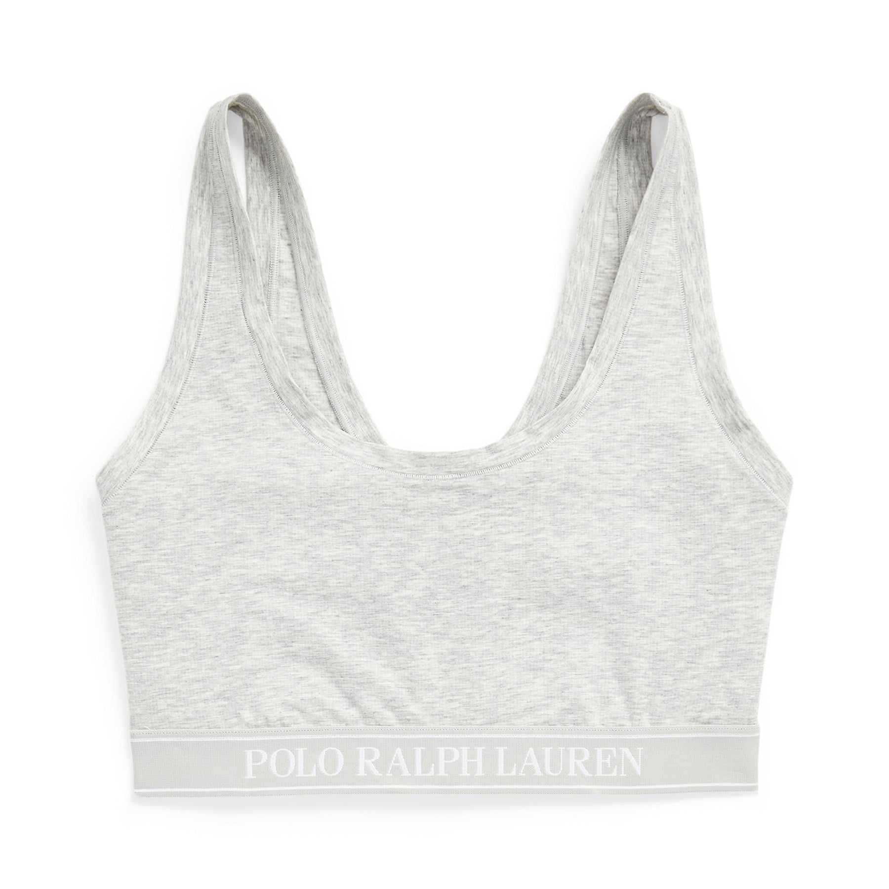 Polo Ralph Lauren heather grey cropped tank bralette with logo elastic