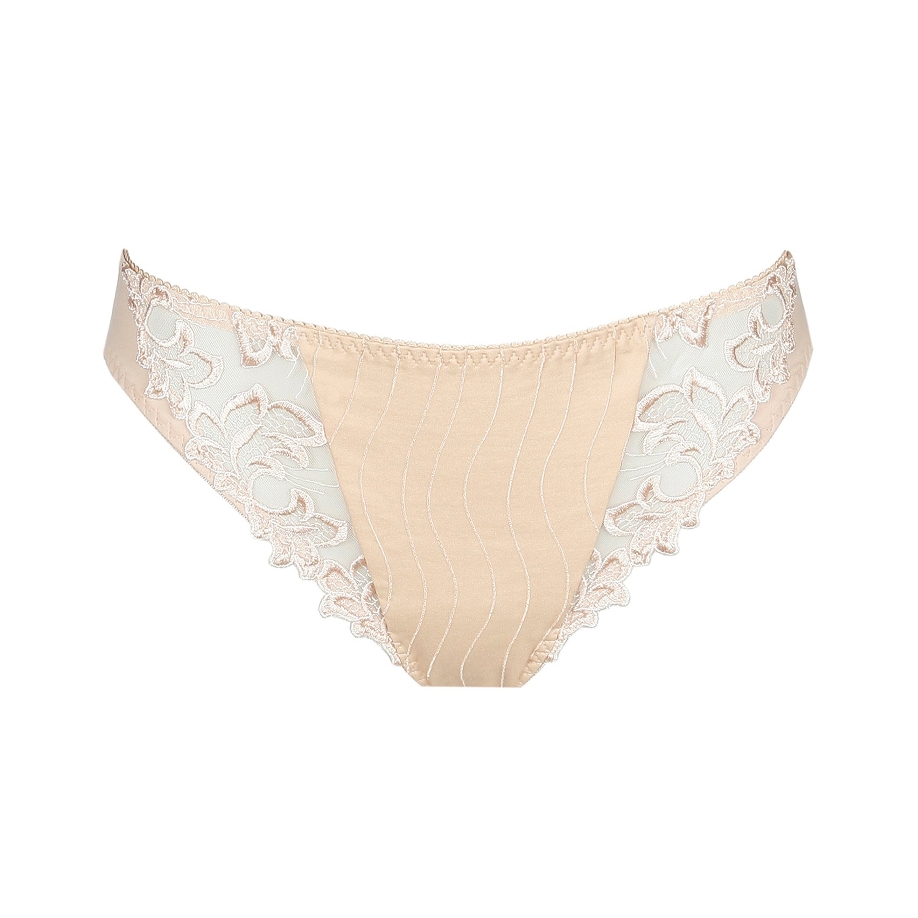 deauville nude rio bikini brief with lace detail front view no model