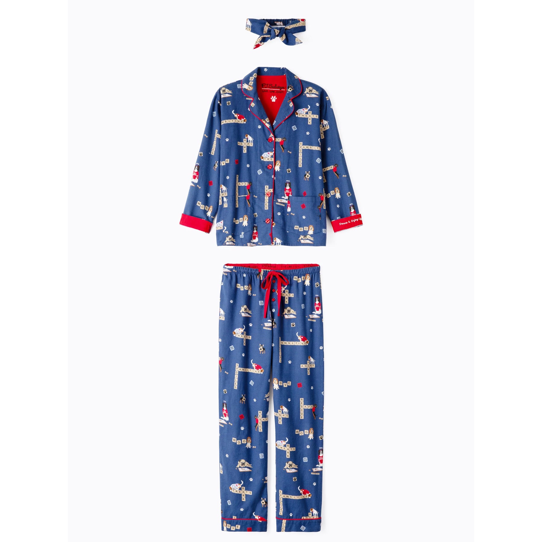 PJ Salvage Love Leo Dog Rescue Flannel PJ Set