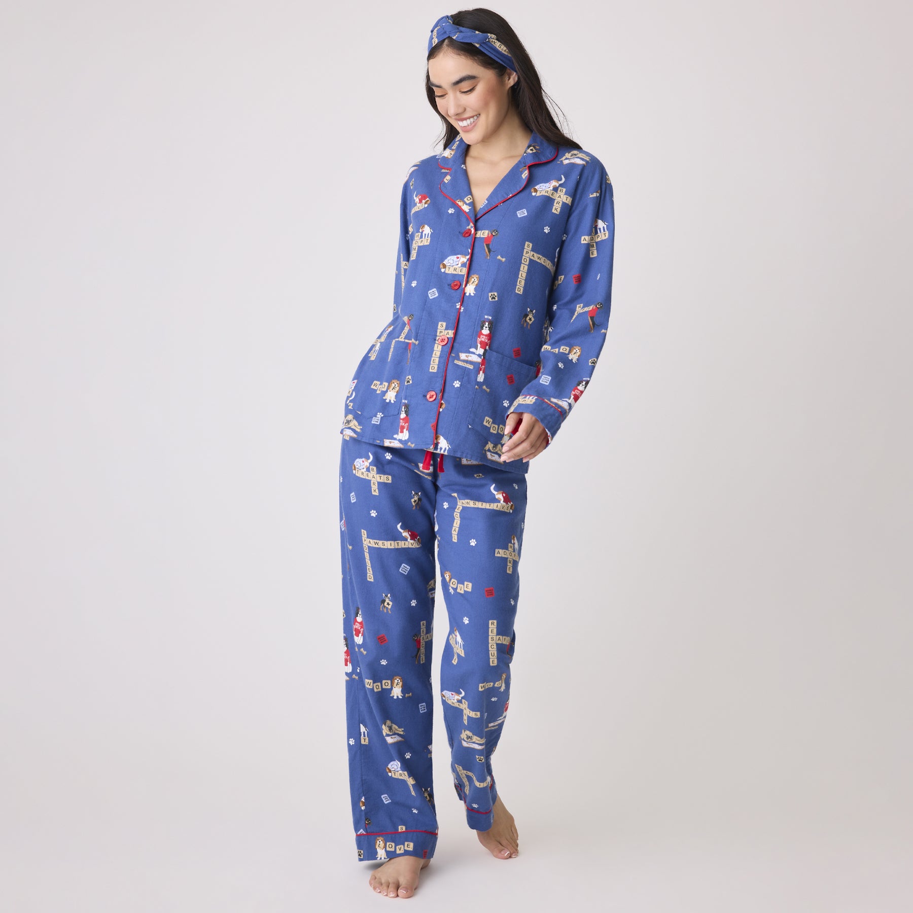 PJ Salvage Love Leo Dog Rescue Flannel PJ Set