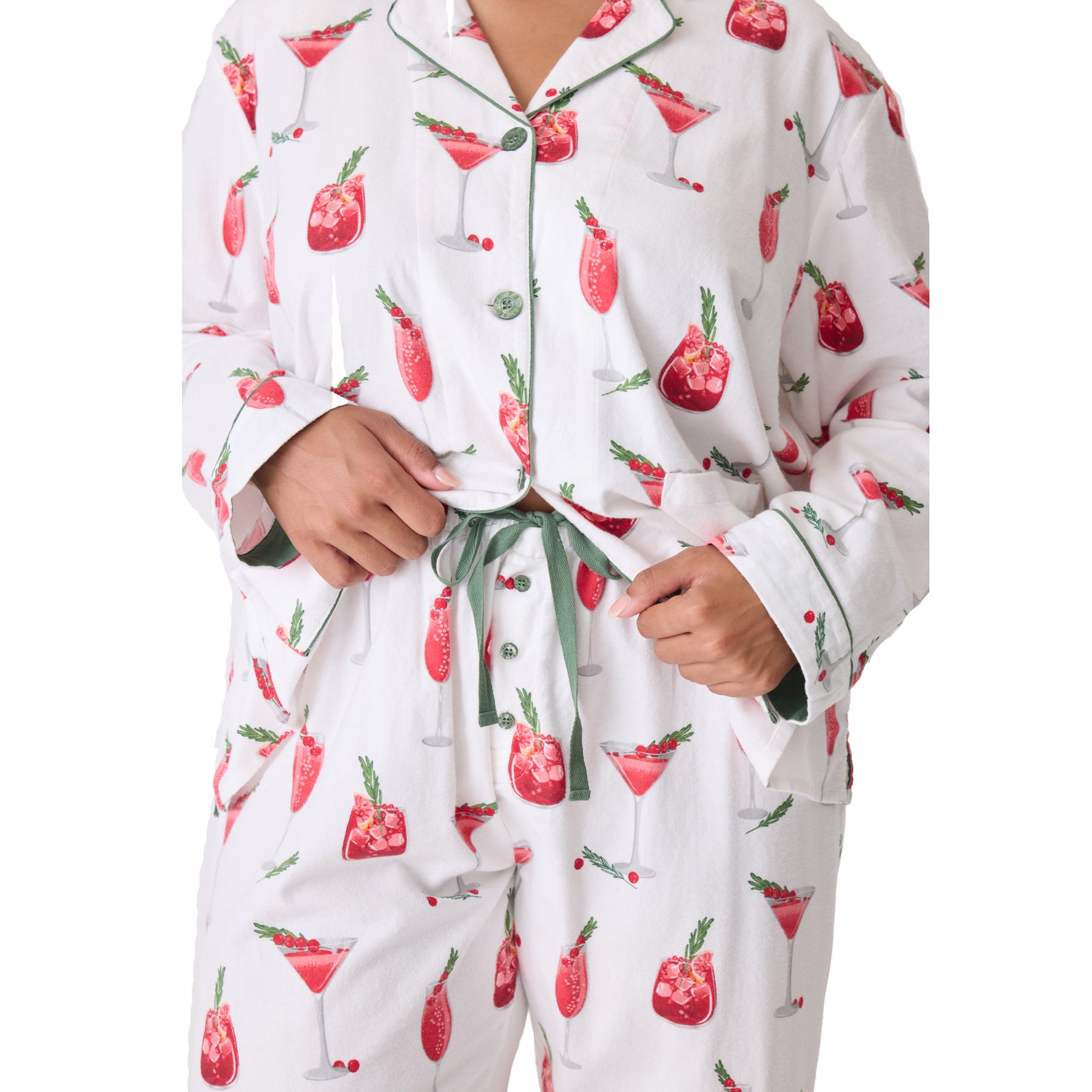 PJ Salvage Cranberries & Cocktails Flannel PJ Set