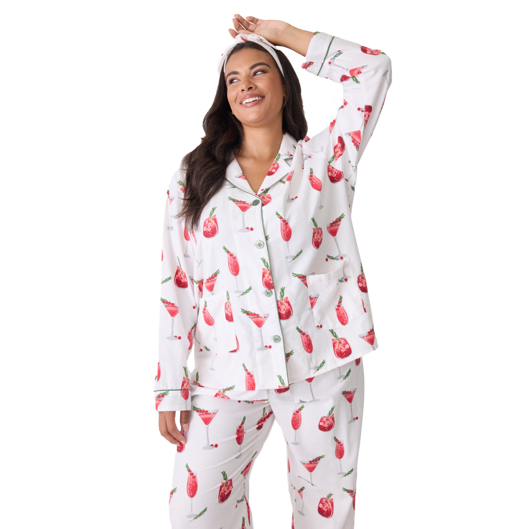 PJ Salvage Cranberries & Cocktails Flannel PJ Set