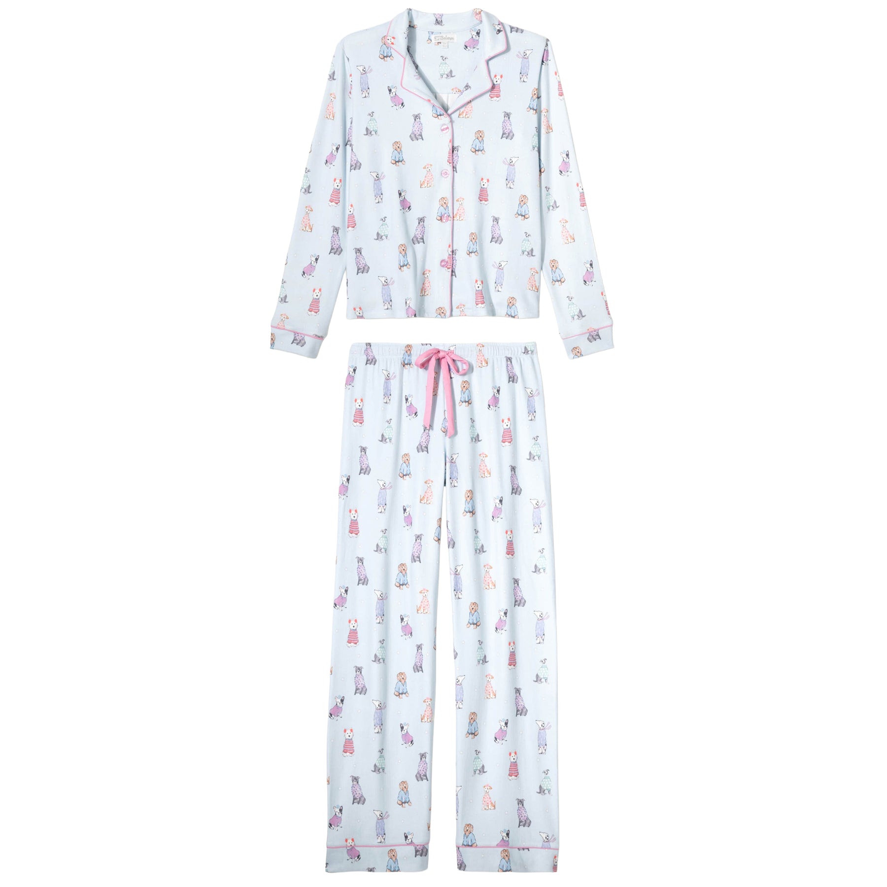 Patterned pajama set on a white background