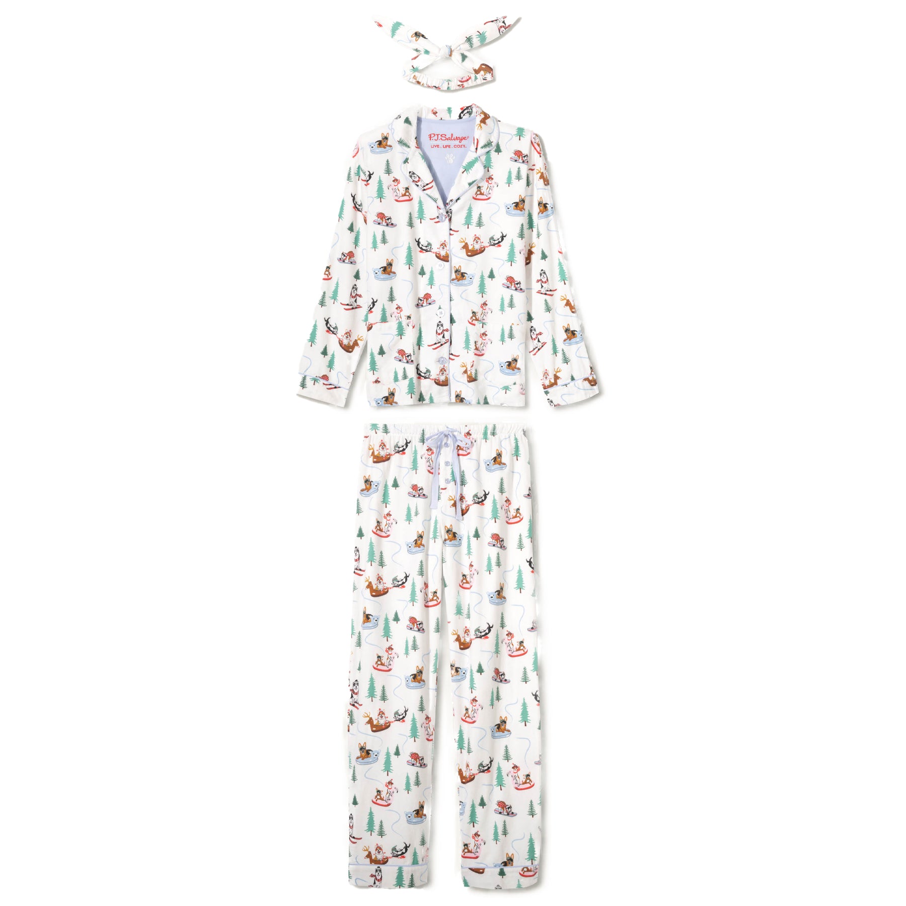 PJ Salvage Flannel Sleigh All Day PJ Set