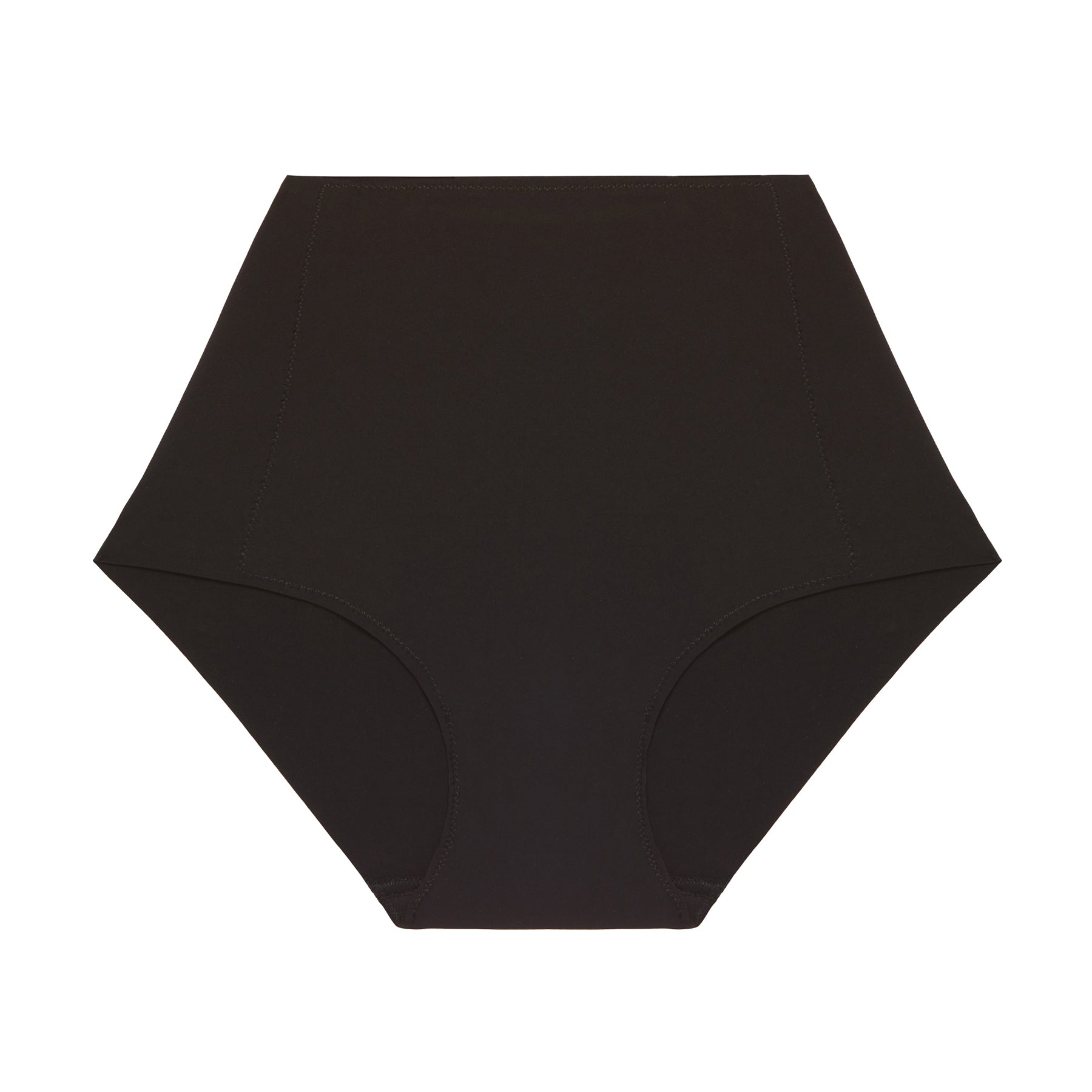 Simone Perele Story Control Full Brief in Black - flat lay of high-rise shaping underwear with clean seamless design