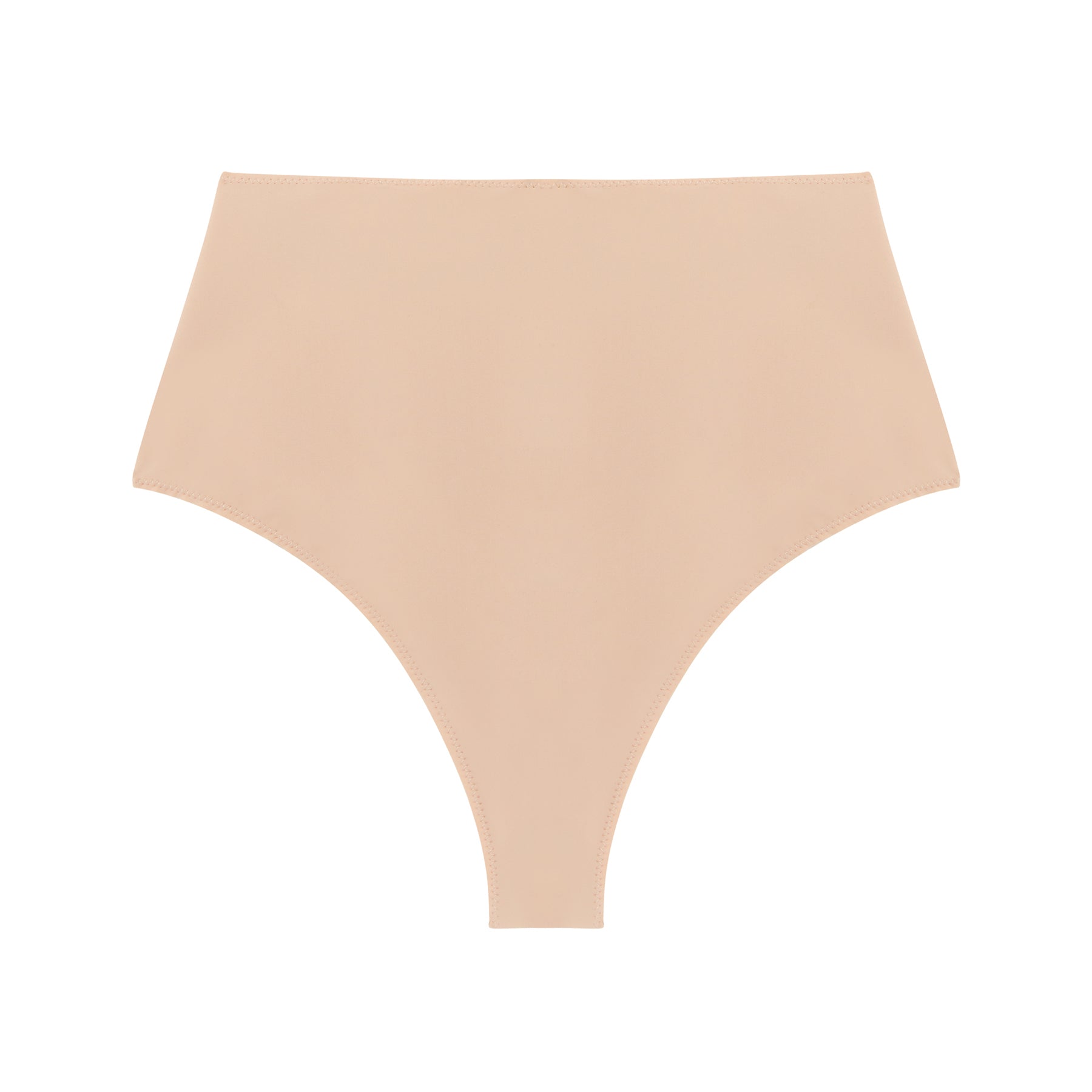 Flat lay of Simone Pérèle Story Control Thong in Peau Rosée - high-waisted smoothing thong.