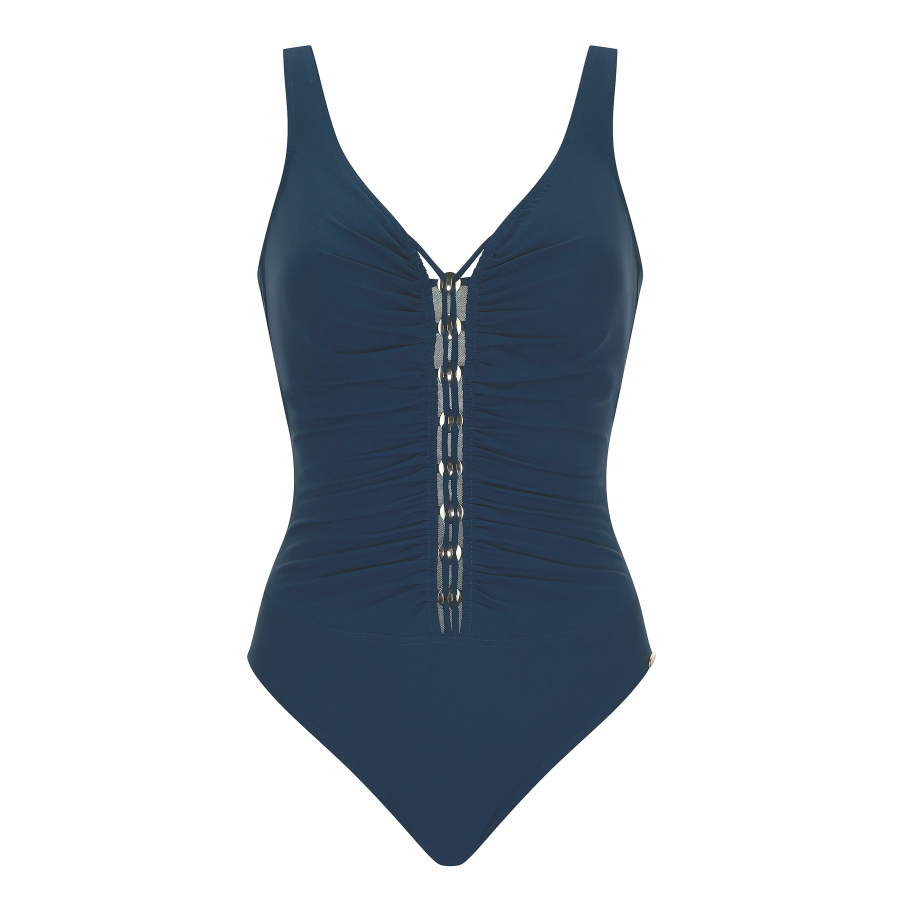 Sunflair 72121 soft cup swimsuit night blue 30 flat lay front view no model