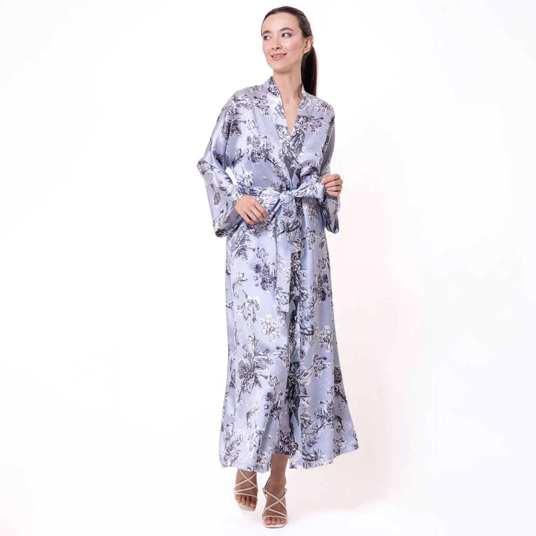 Christine Toile Jardin Silk Long Robe