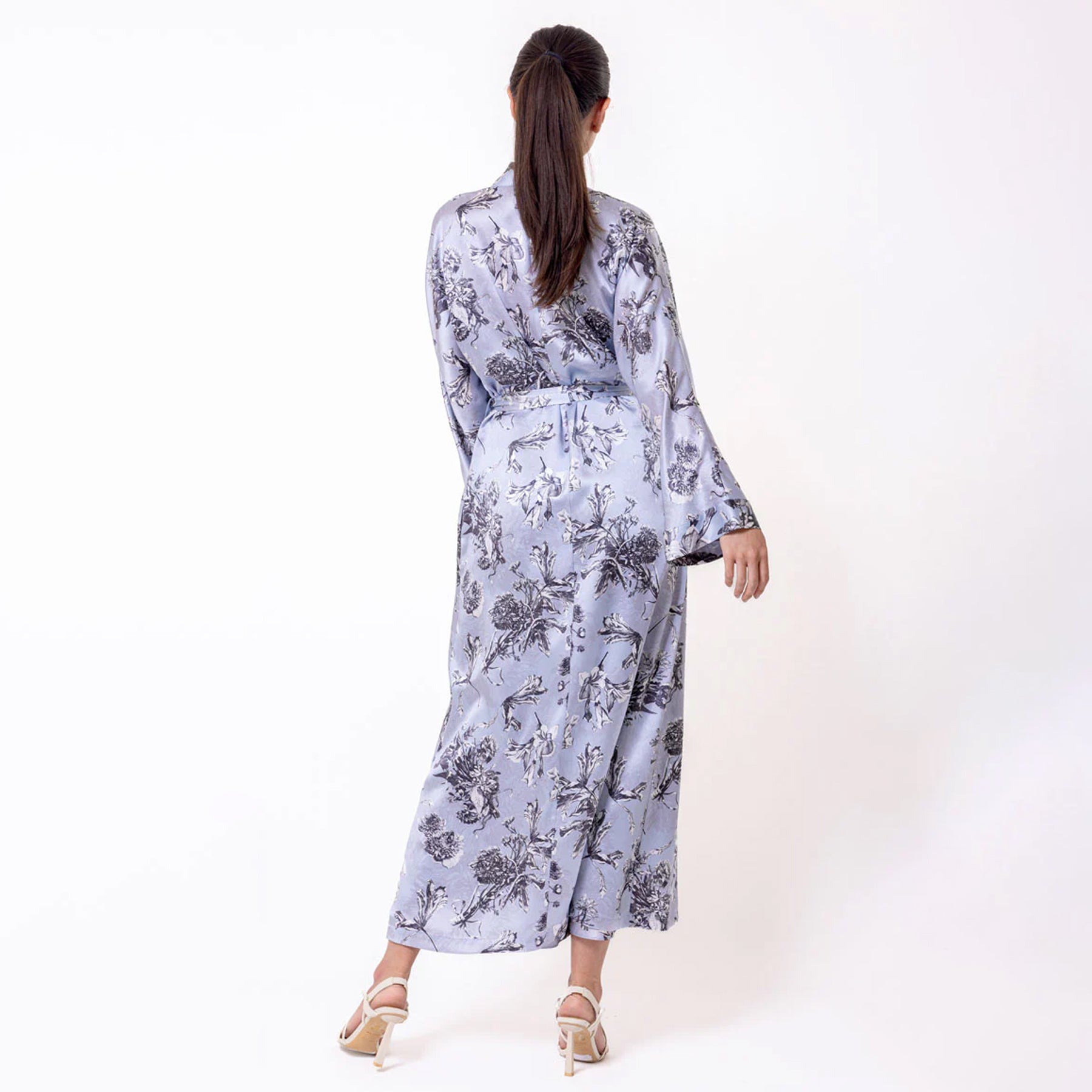 Christine Toile Jardin Silk Long Robe