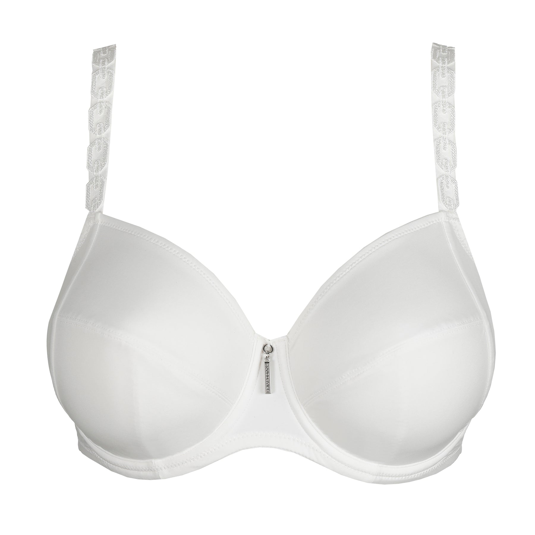 Primadonna twist twixie full cup bra 0142530 in natural ivory. Flat lay without model with straps worn normally.