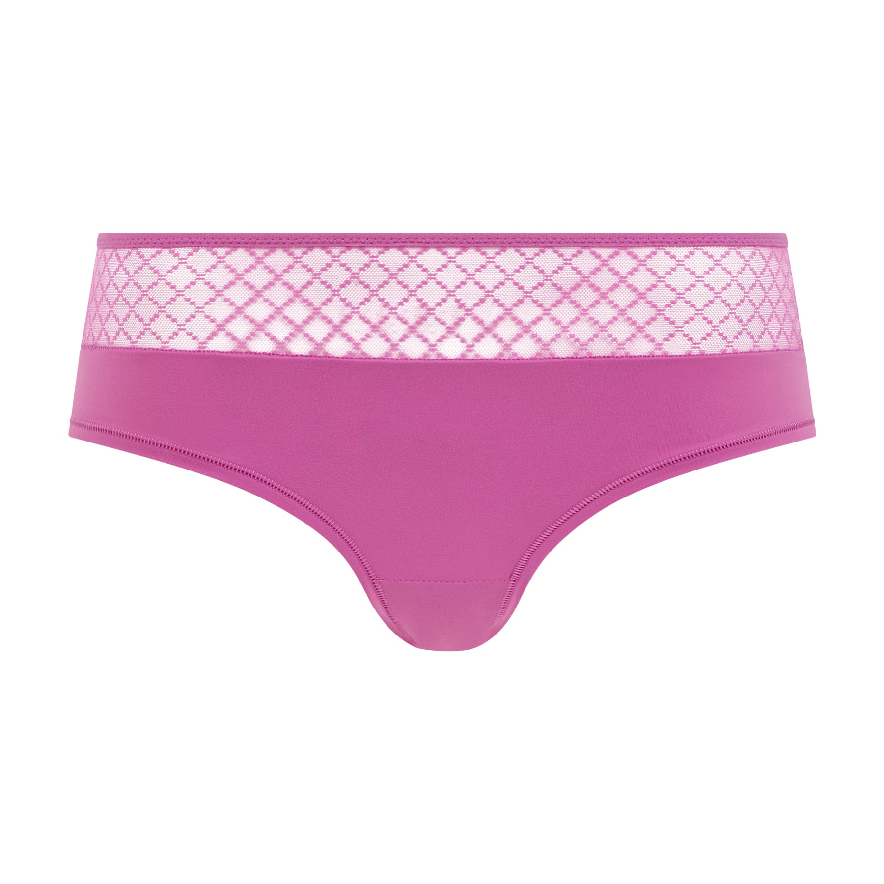 Back view of a pink brief showcasing smooth fabric and a seamless, everyday finish.