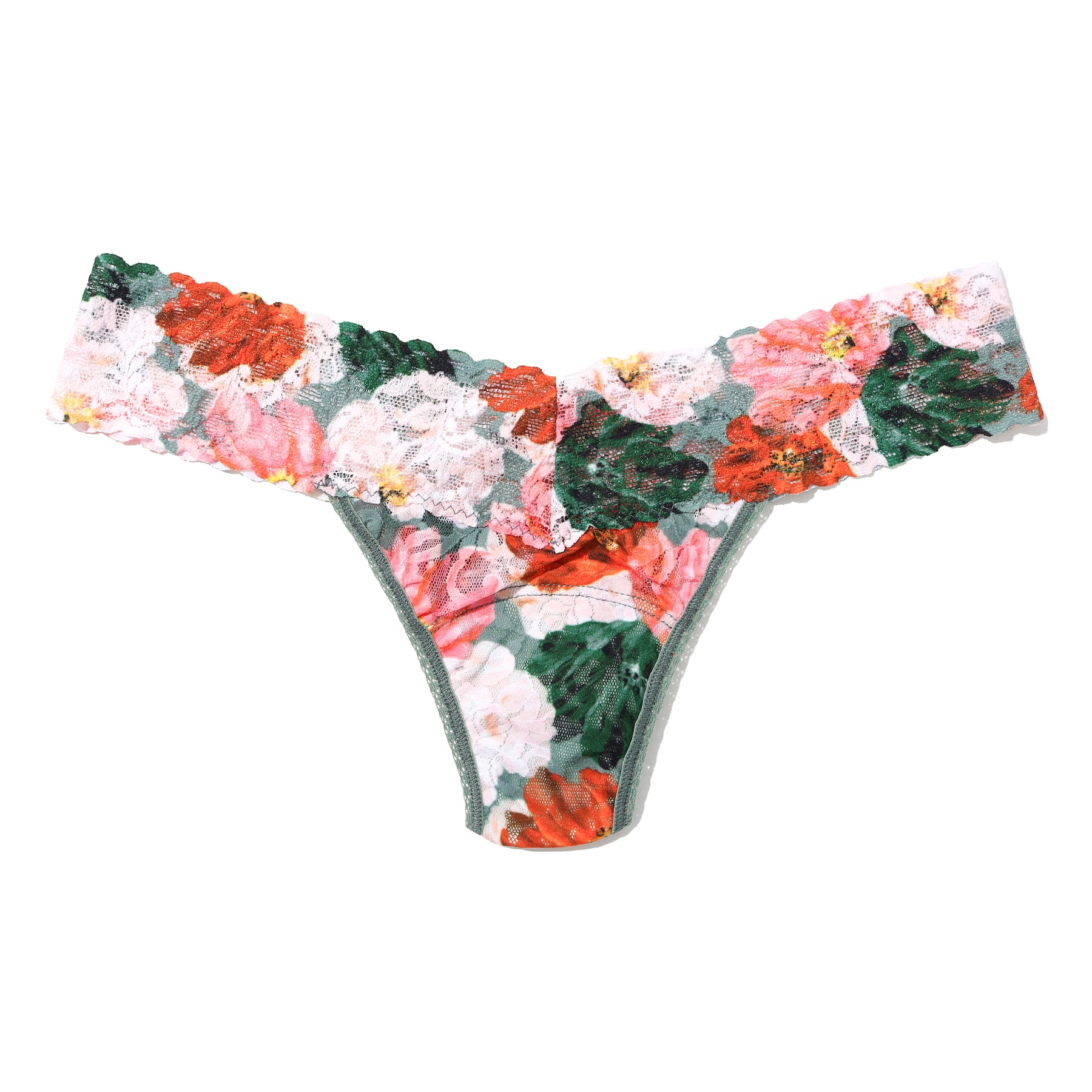 Floral-patterned bikini bottom on a white background