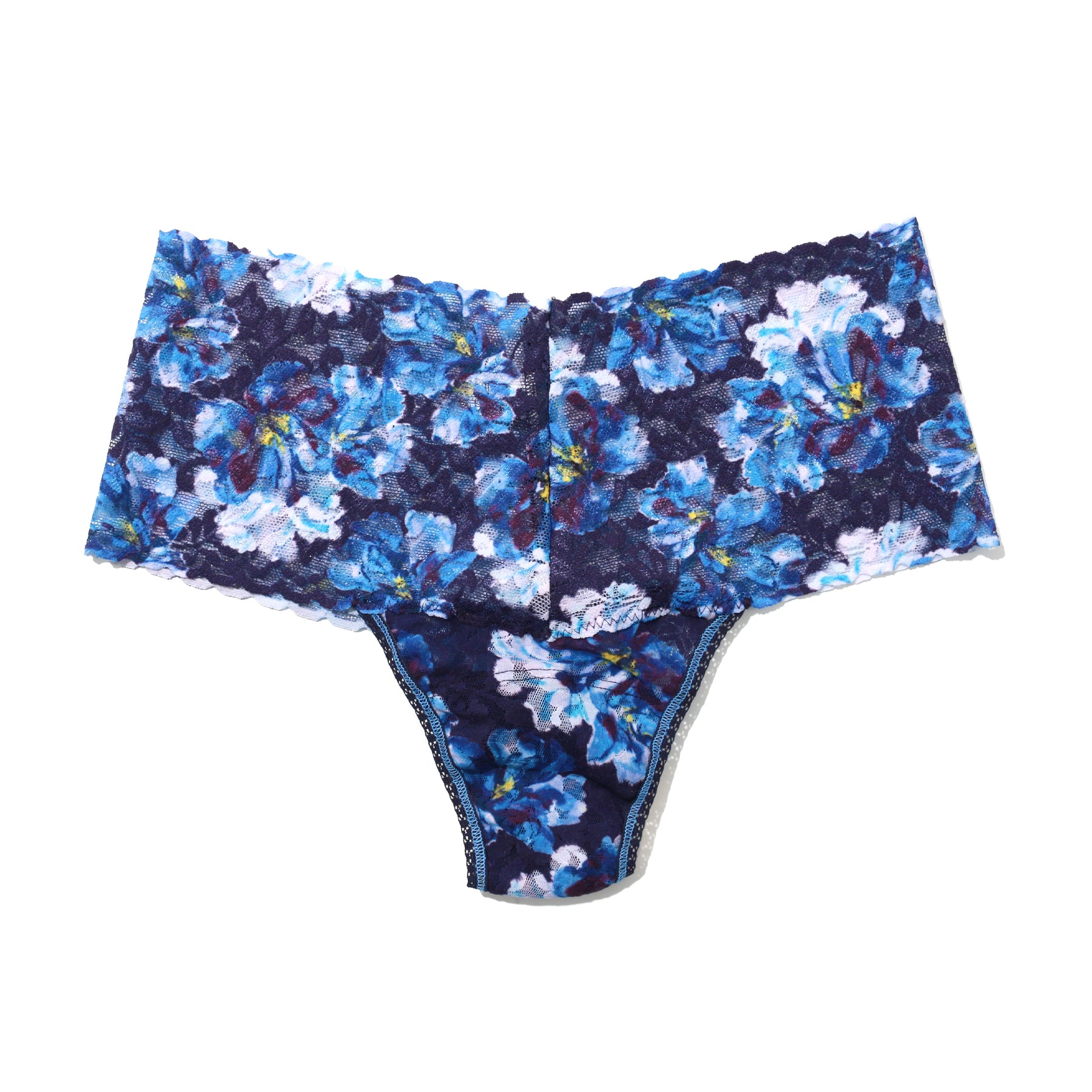 Hanky Panky Printed Lace Retro Rise Thong