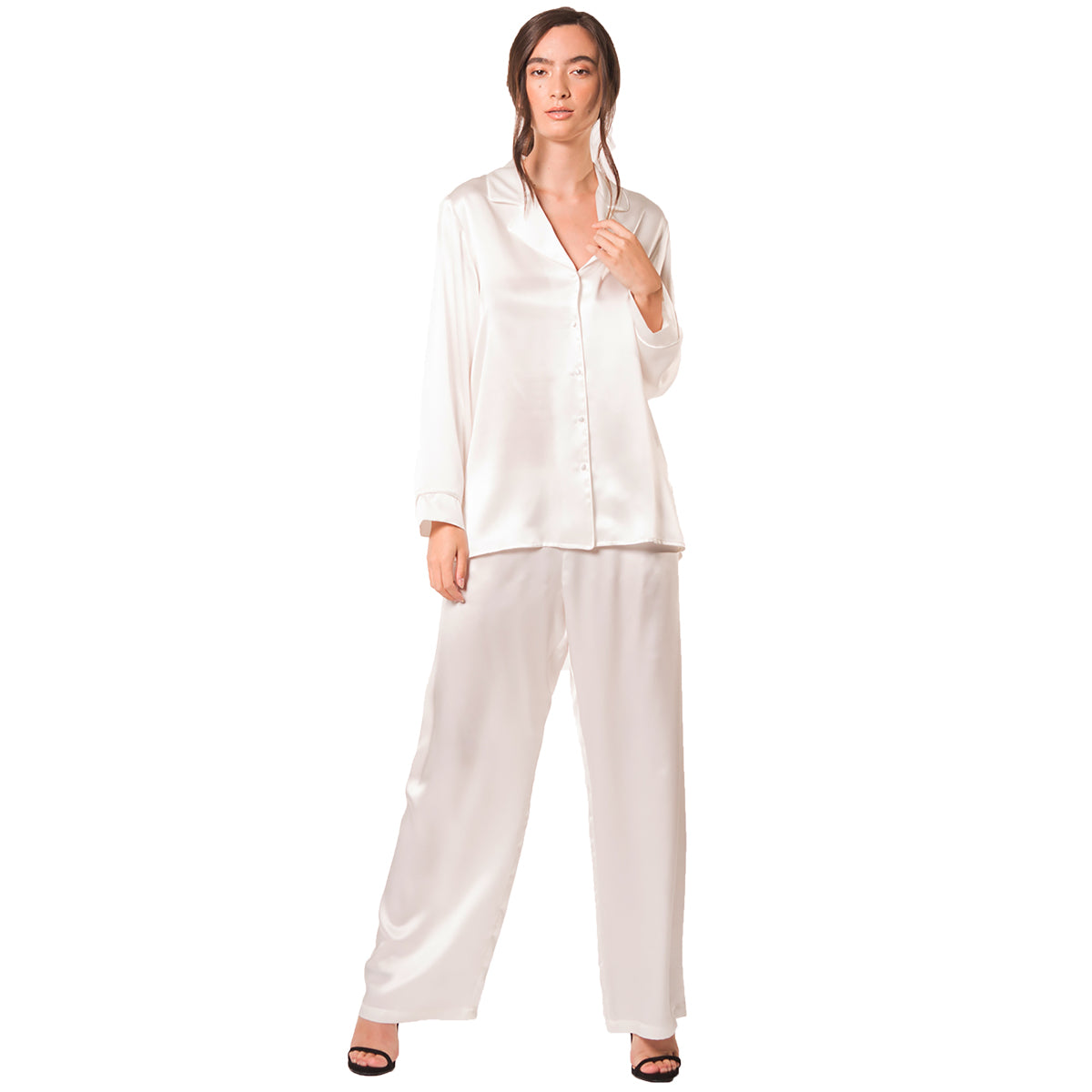 Christine Silk Classic Pyjamas pearl XL