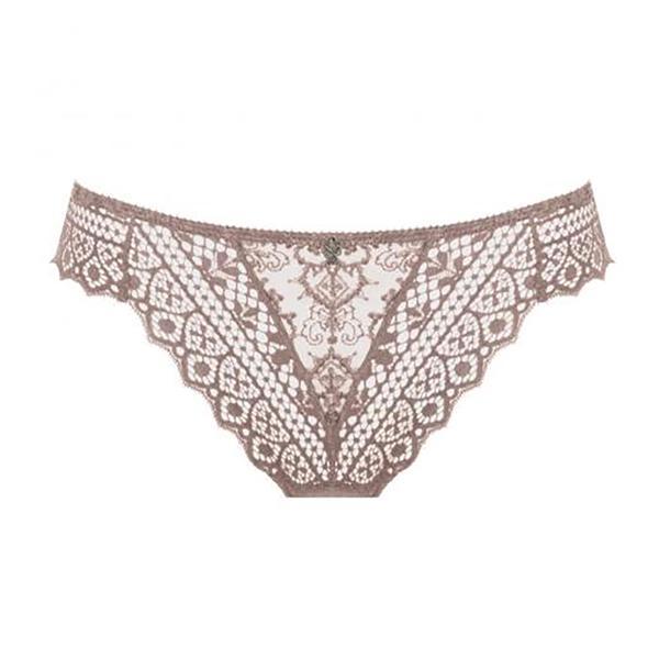 Empreinte cassiopee lace thong in rose nude french lingerie canada linea intima