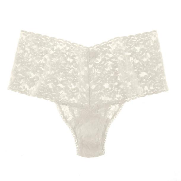 Women's High Waisted Retro Thong Panties Seamless Plus Size Lace Cotton  Underwear