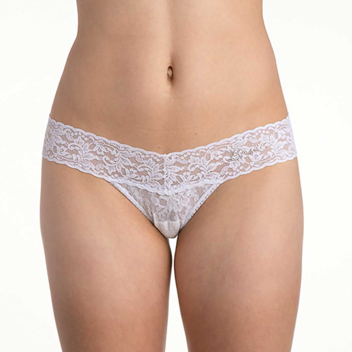 Hanky Panky "Bride" Crystals Low Rise Thong in White 491041