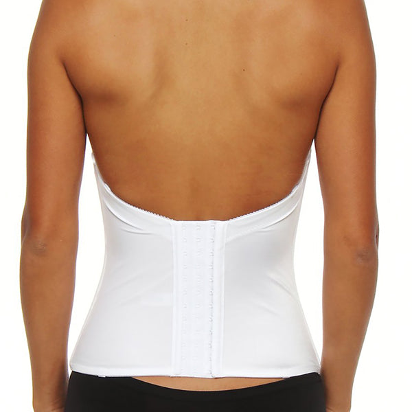 Va Bien Women's Vintage Strapless Low Back Longline Bra 506 42B White at   Women's Clothing store: Bras