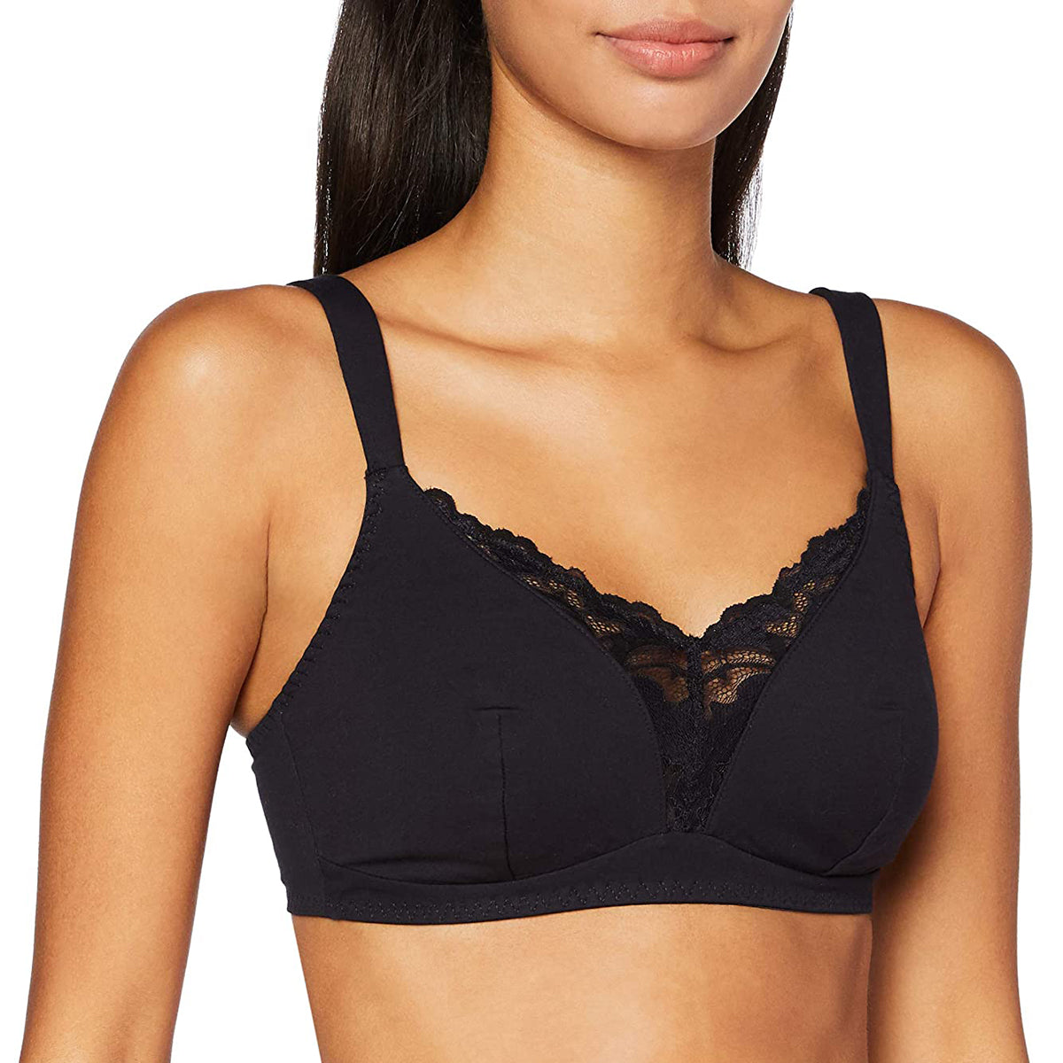 YIONTAN Women's Mesh Lace Bra Wireless Bralettes with Half Cup Pads Bras  for Ladys Women, Black, 34B : : Clothing, Shoes & Accessories