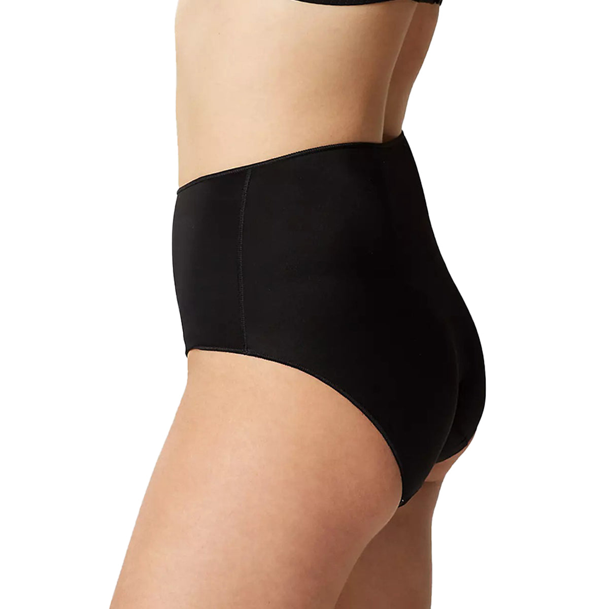 Cotton Lycra Straight Fit Ladies High Waisted Black Seamless