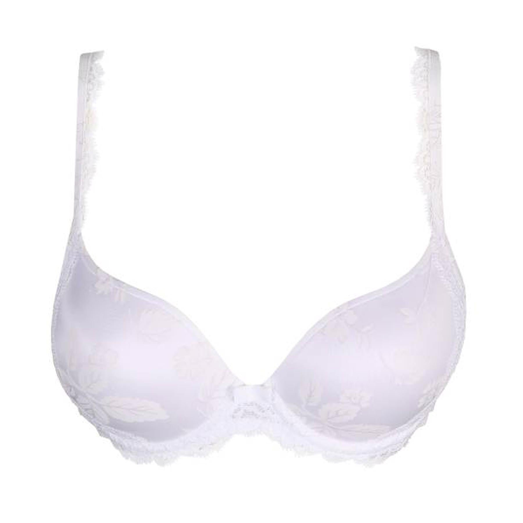 Exquisite” White Lace Plunge Pushup Bra Sexy Thong Set - StyleOFF
