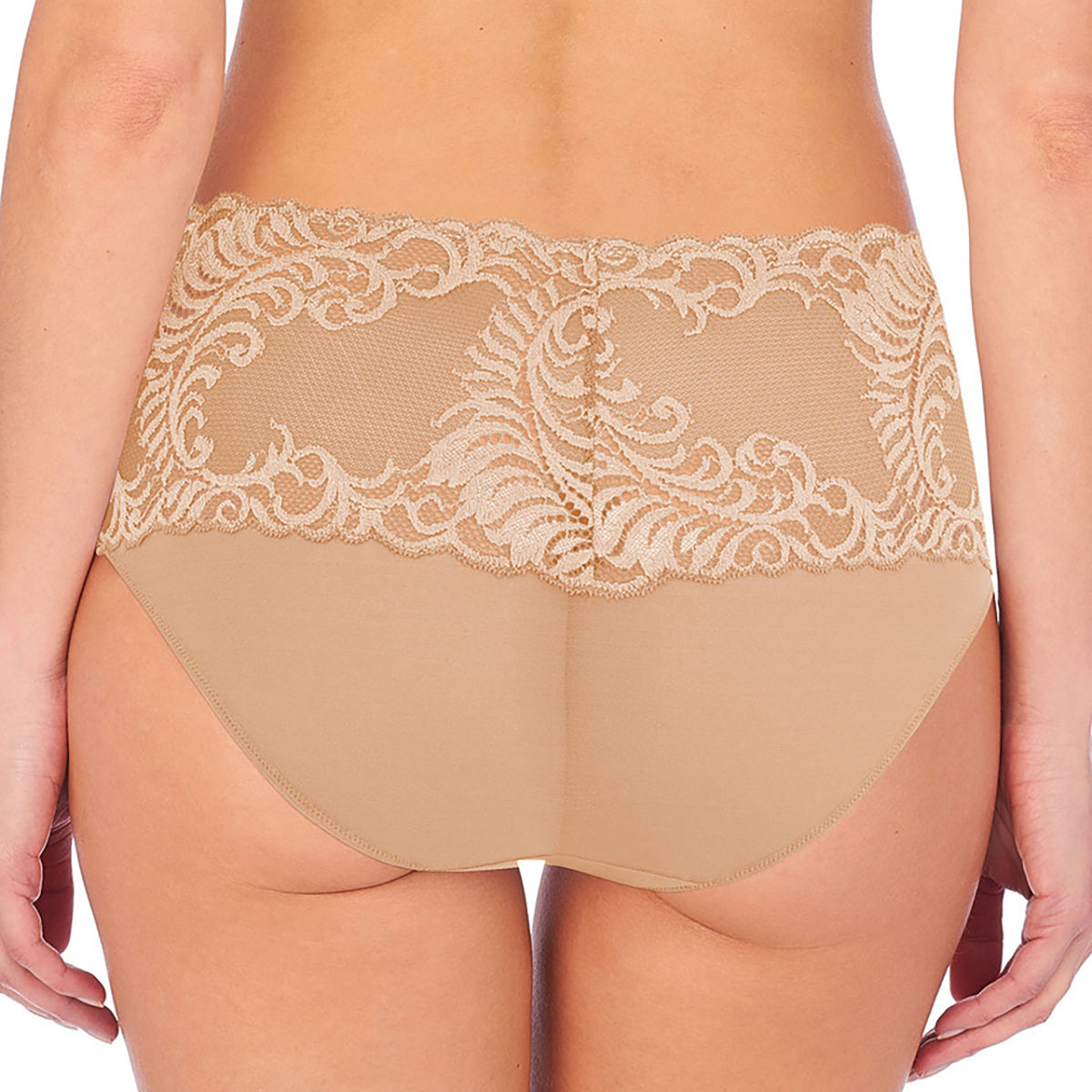 Natori Women's Bliss Lace-Trim Cotton French-Cut Brief Underwear S, XL