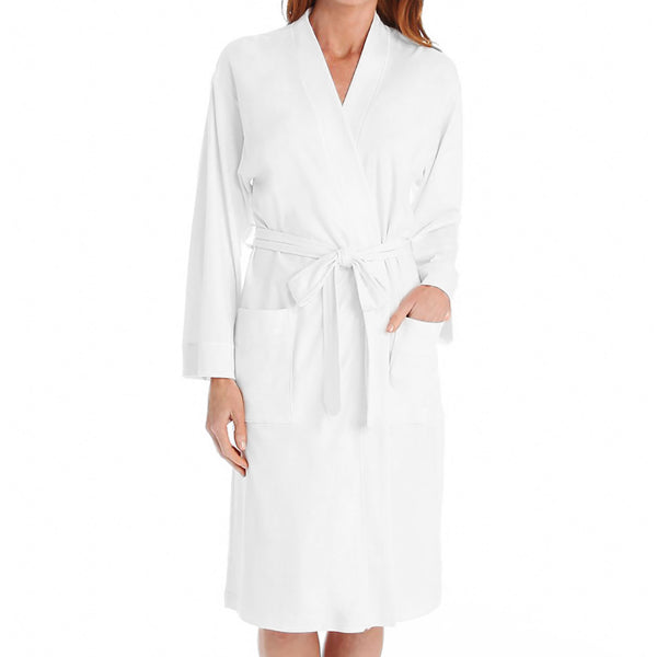 P-Jamas Butterknits short robe in white p.jamas 345660 cotton robe lingerie canada linea intima toronto