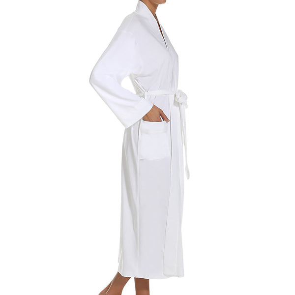 P-Jamas Butterknits long robe in white p.jamas 355660 cotton lingerie canada linea intima toronto