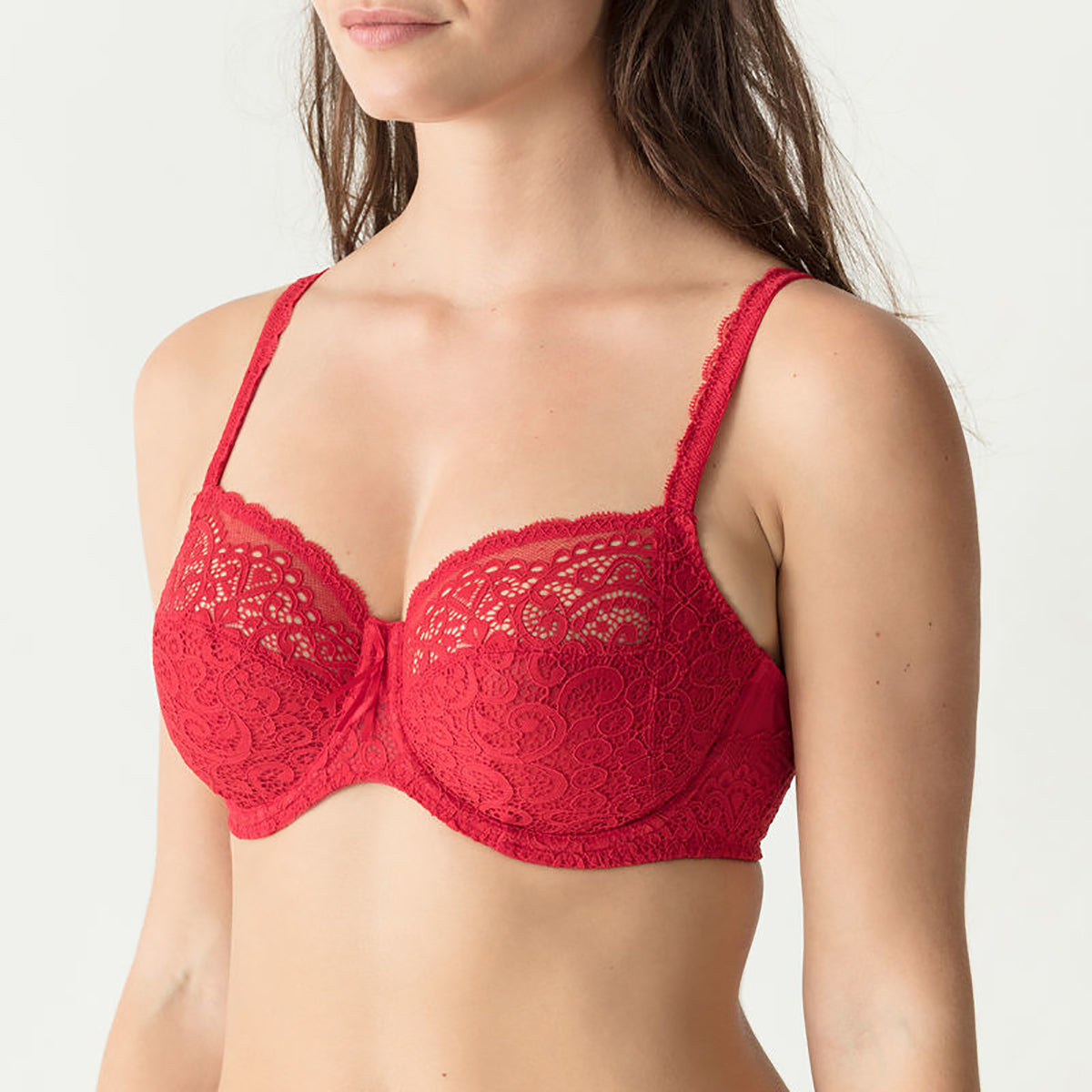 PrimaDonna Twist I Do Full Cup Bra 014-1602/03 in scarlet red side view on model