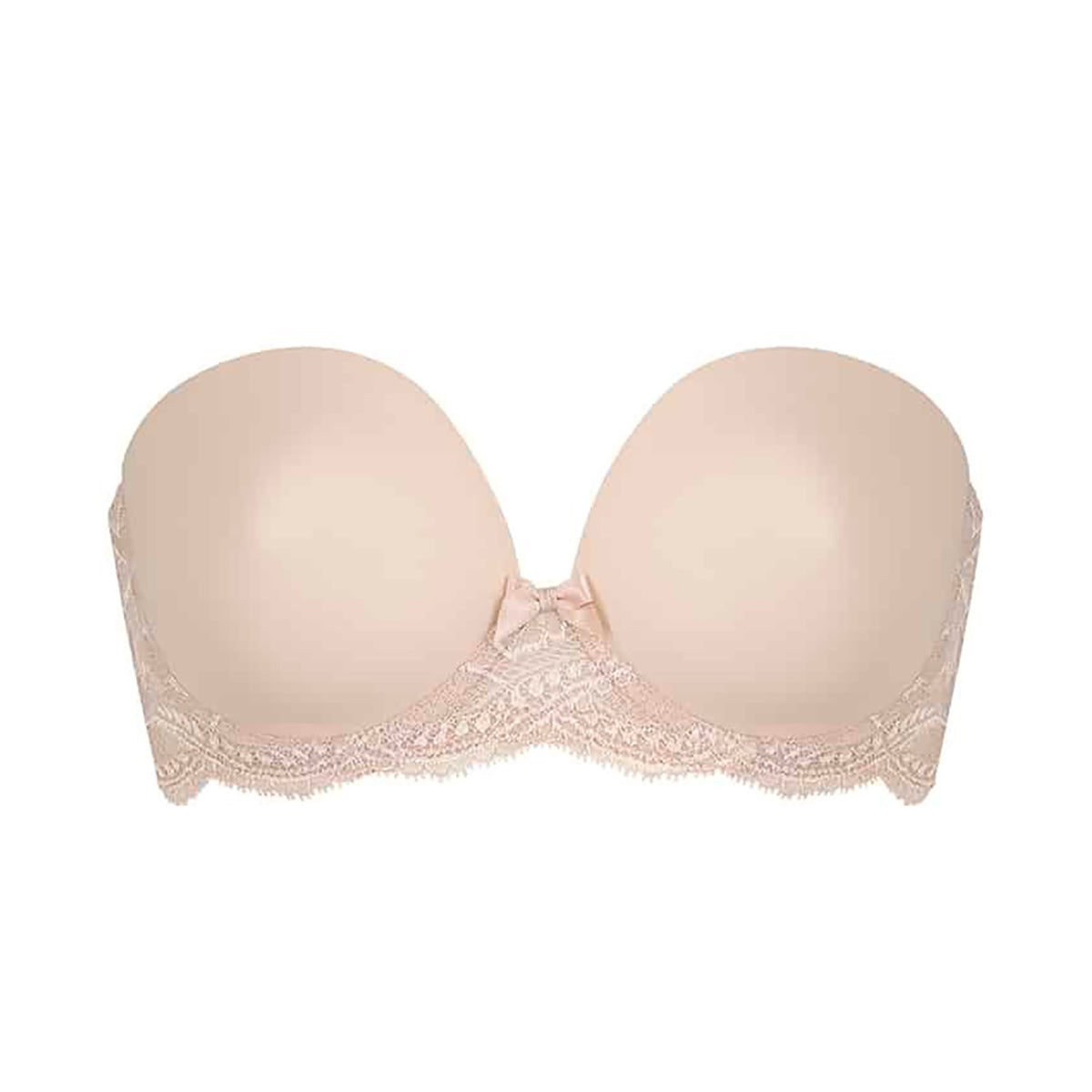 Buy Ritu Creation Women Nylon Spandex Padded Under Wired Backless Push-Up  Transparent Back Strapless Bra with Multi Strap,Size 32, C-Cup Size, Beige  at