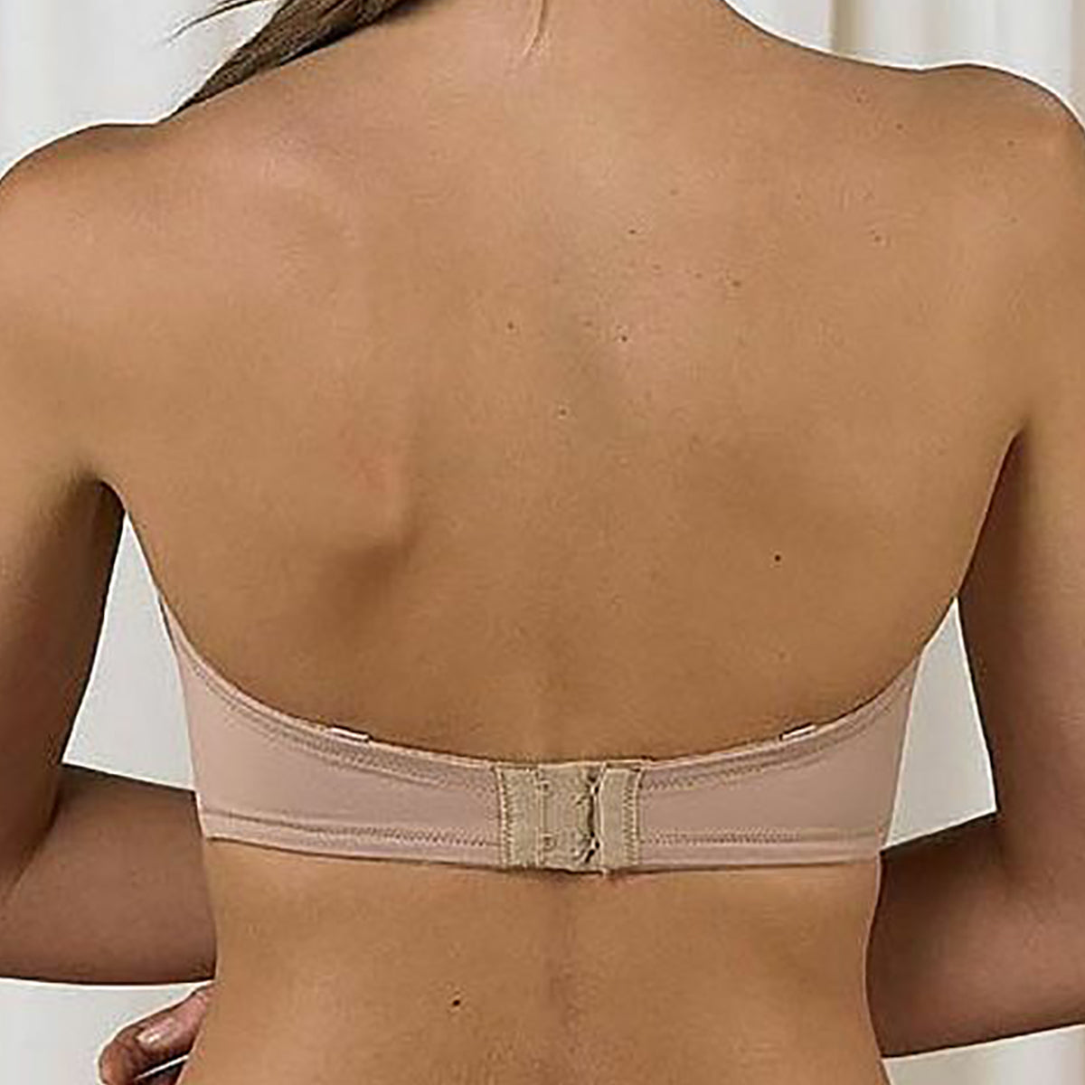 Buy Ritu Creation Women Nylon Spandex Padded Under Wired Backless Push-Up  Transparent Back Strapless Bra with Multi Strap,Size 32, C-Cup Size, Beige  at