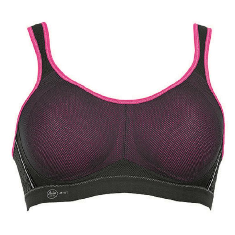 Avia Pink molded sports bra with peak hole back M
